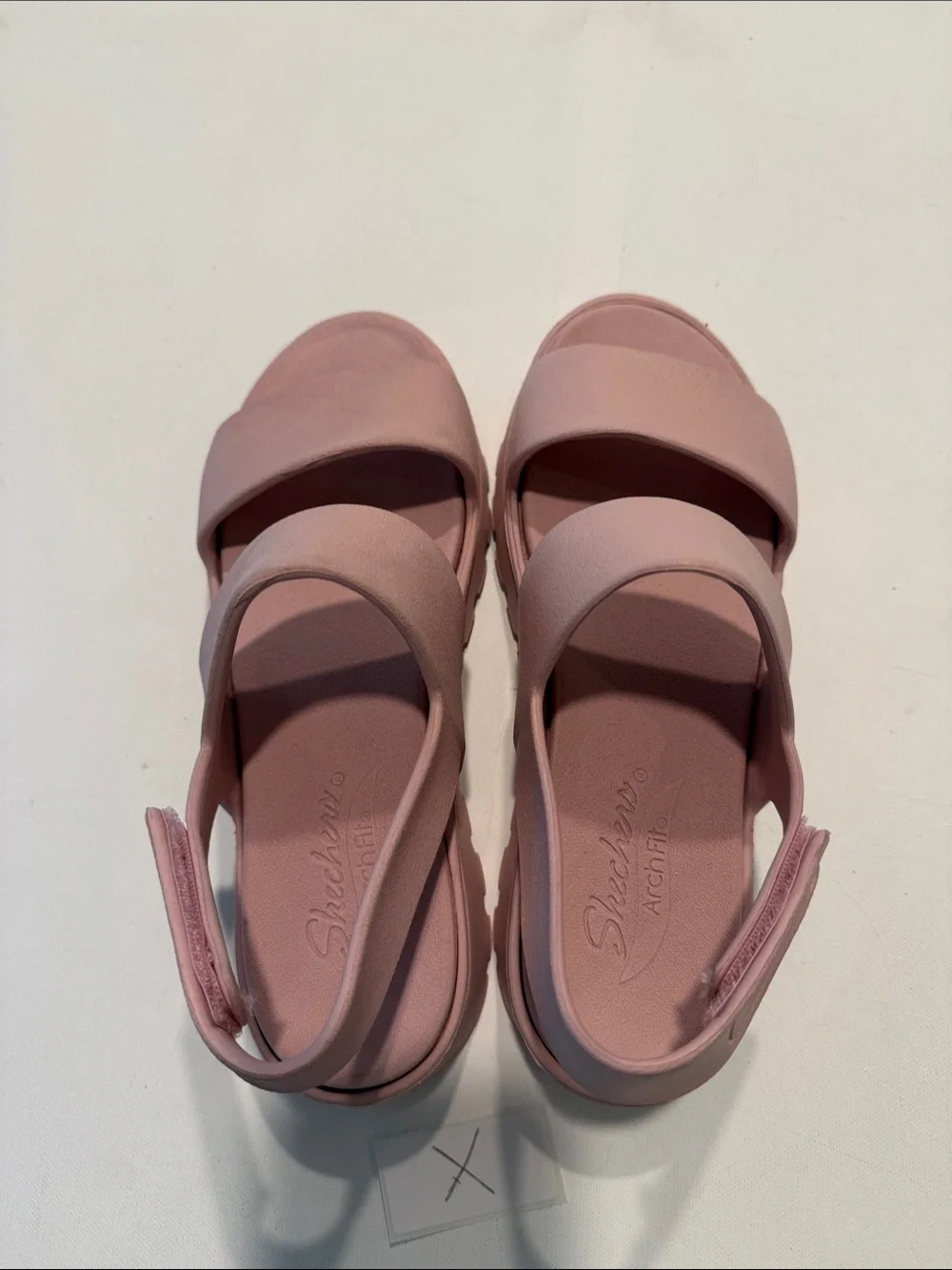 Skechers Women's Dusty Pink Slingback Platform Sandals
